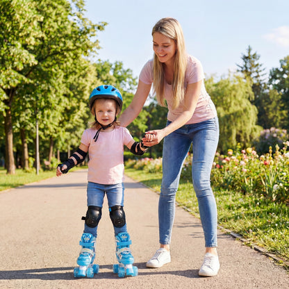 Kids Roller Skates 4 Sizes Adjustable with Light-up Wheels for Toddler Aged 3-4 (XS), Blue Toy Sports at Gallery Canada