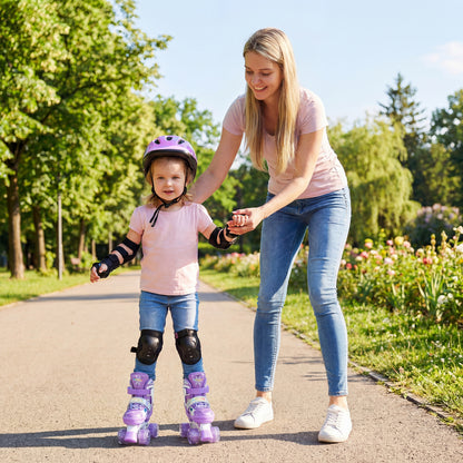 Kids Roller Skates 4 Sizes Adjustable with Light-up Wheels for Toddler Aged 3-4 (XS), Purple Toy Sports at Gallery Canada
