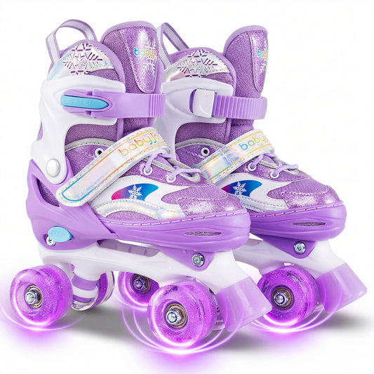 Kids Roller Skates, Light-Up Wheels, Safety Protection, Purple Toy Sports Purple at Gallery Canada