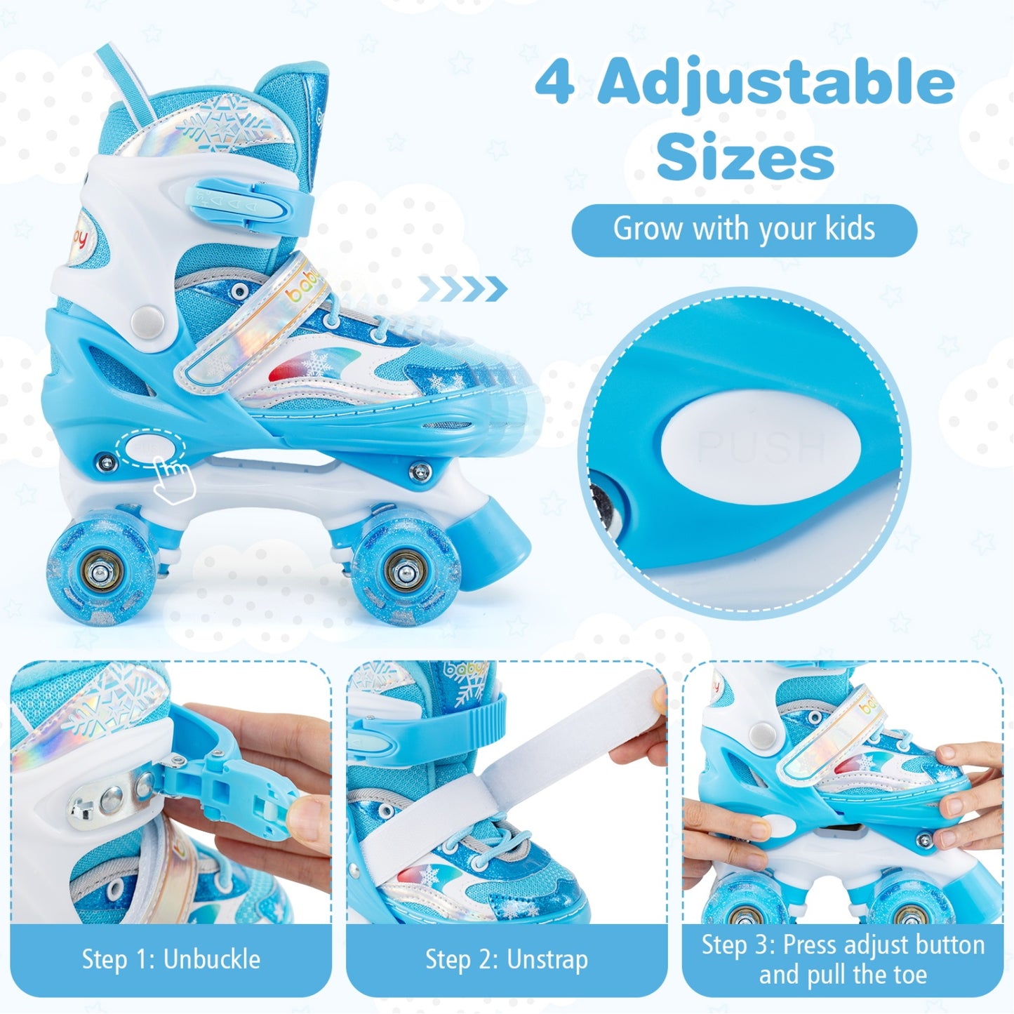 Kids Roller Skates With Light-Up Wheels, Navy Toy Sports at Gallery Canada