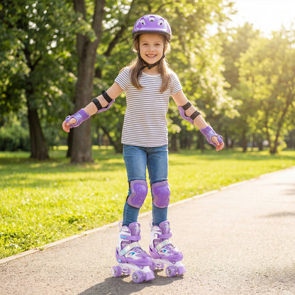 Kids Roller Skates, Light-Up Wheels, Safety Protection, Purple Toy Sports at Gallery Canada