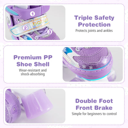Kids Roller Skates, Light-Up Wheels, Safety Protection, Purple Toy Sports at Gallery Canada