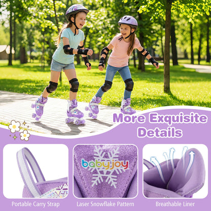 Kids Roller Skates, Light-Up Wheels, Safety Protection, Purple Toy Sports at Gallery Canada