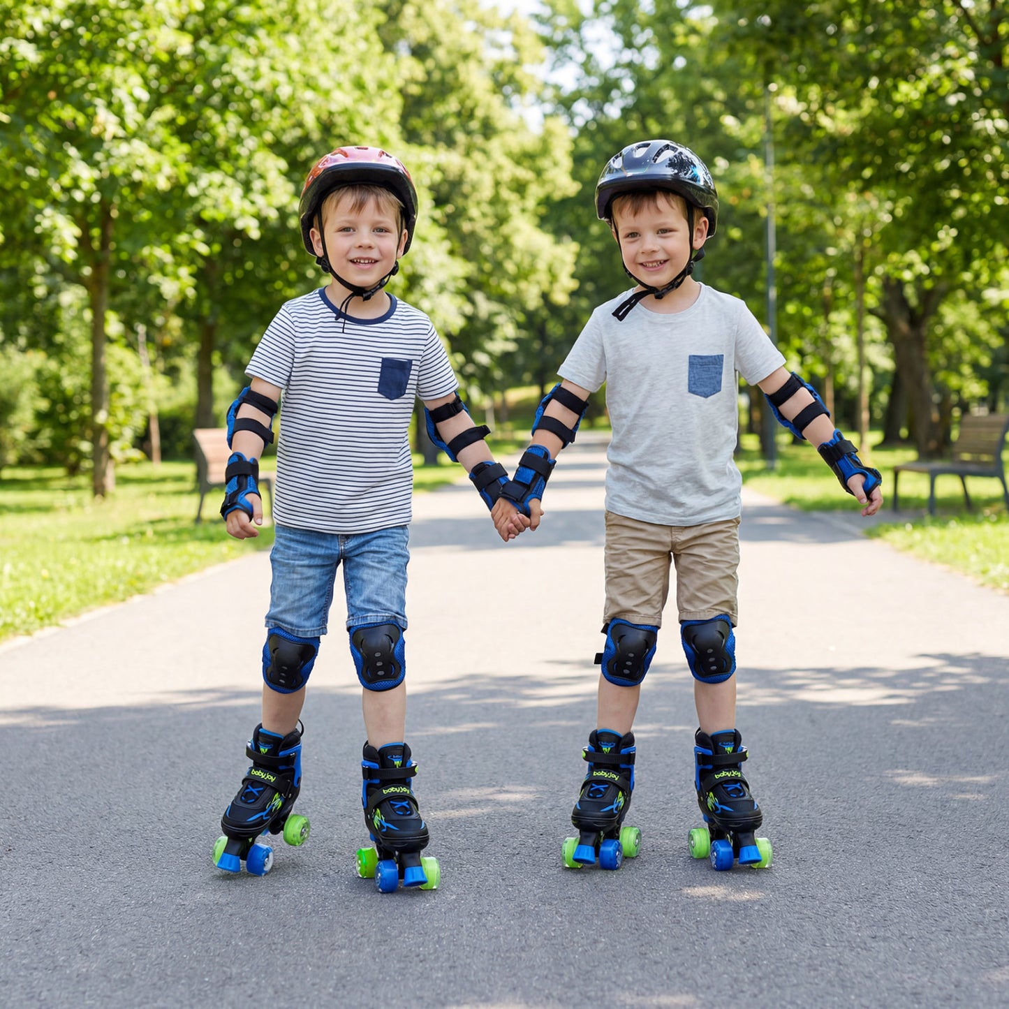 Kids Adjustable Quad Roller Skates, 4 Sizes, Light-Up Wheels, Navy Toy Sports at Gallery Canada