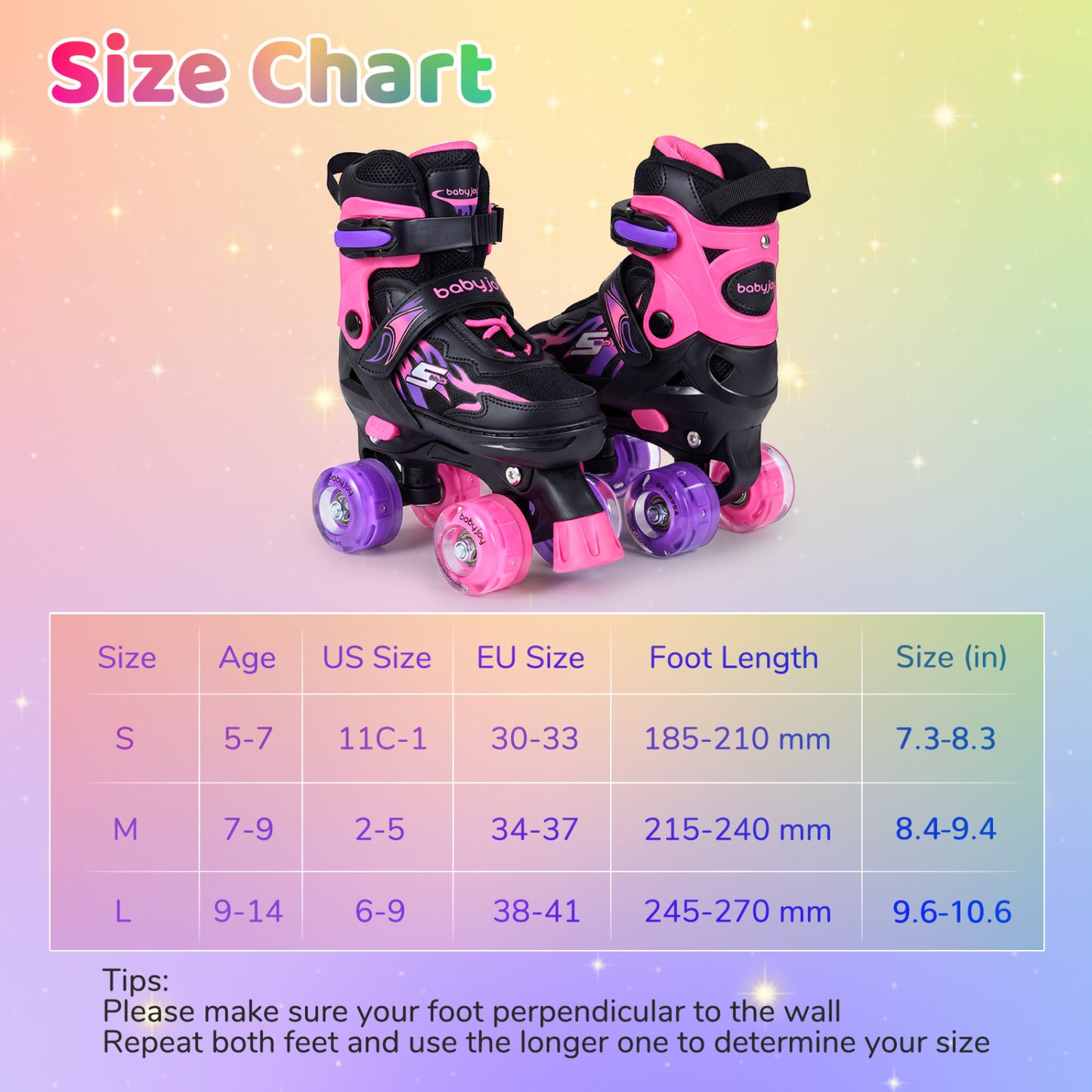 Kids Roller Skates, 4 Sizes Adjustable, Light-Up Wheels, Pink Toy Sports at Gallery Canada