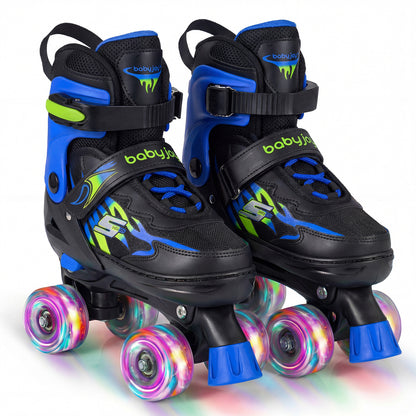 Kids Roller Skates, Adjustable Quad Skates, Light-Up Wheels, Navy Toy Sports Navy at Gallery Canada