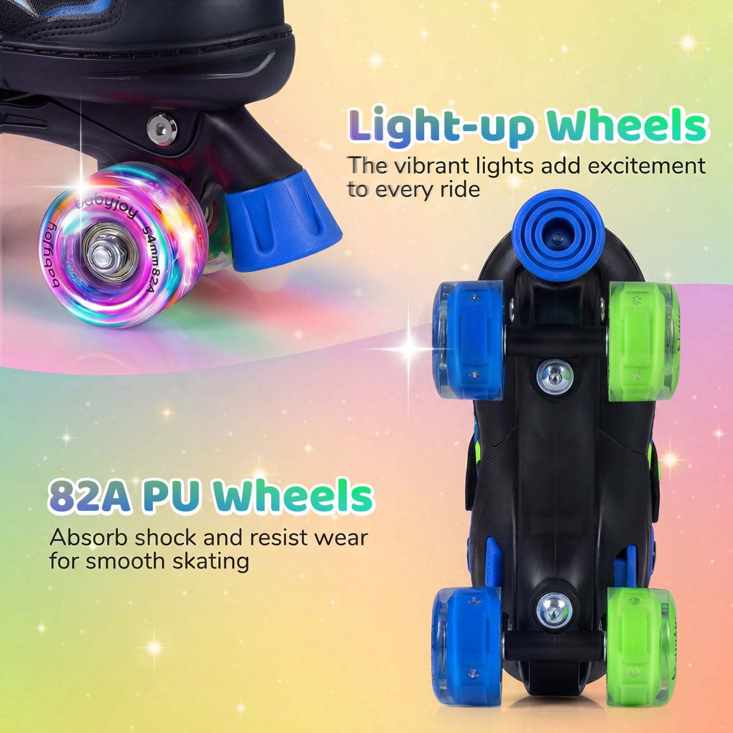 Kids Roller Skates, Adjustable Quad Skates, Light-Up Wheels, Navy Toy Sports at Gallery Canada