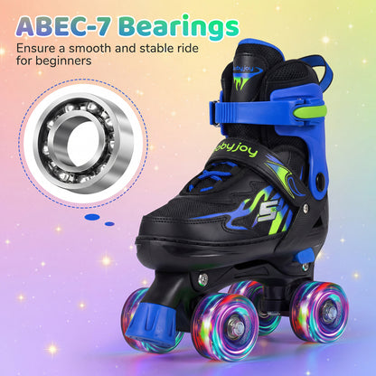 Kids Roller Skates, Adjustable Quad Skates, Light-Up Wheels, Navy Toy Sports at Gallery Canada
