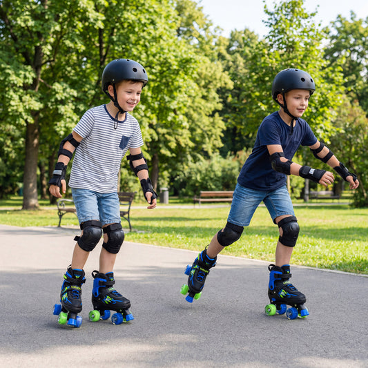 Kids Roller Skates, Adjustable Quad Skates, Light-Up Wheels, Navy Toy Sports Navy at Gallery Canada