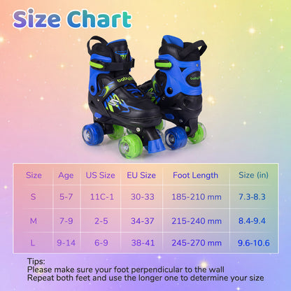Kids Roller Skates, Adjustable Quad Skates, Light-Up Wheels, Navy Toy Sports at Gallery Canada