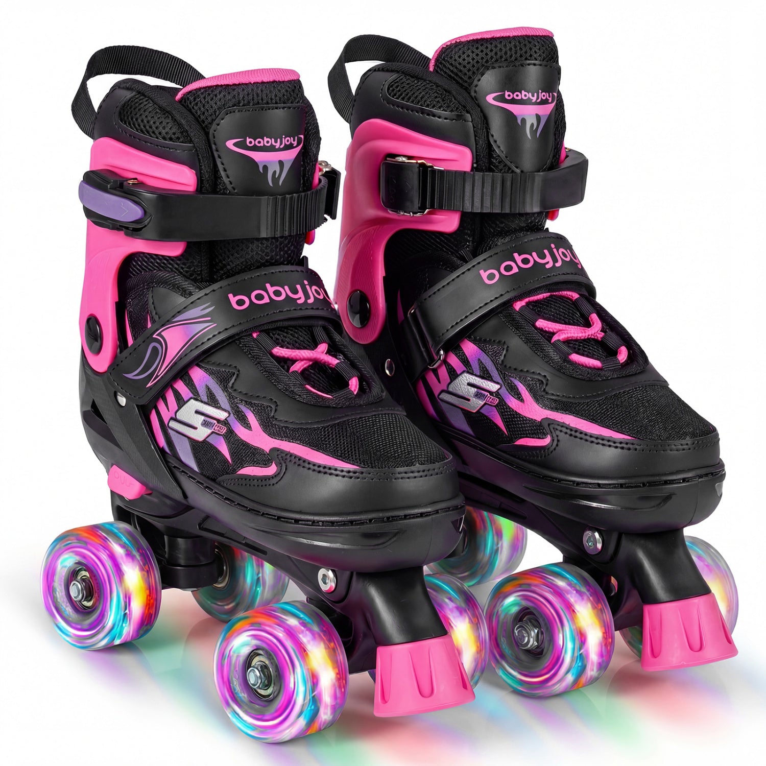 Kids Roller Skates, Adjustable Quad Skates With Light-Up Wheels, 4 Sizes, Pink Toy Sports at Gallery Canada