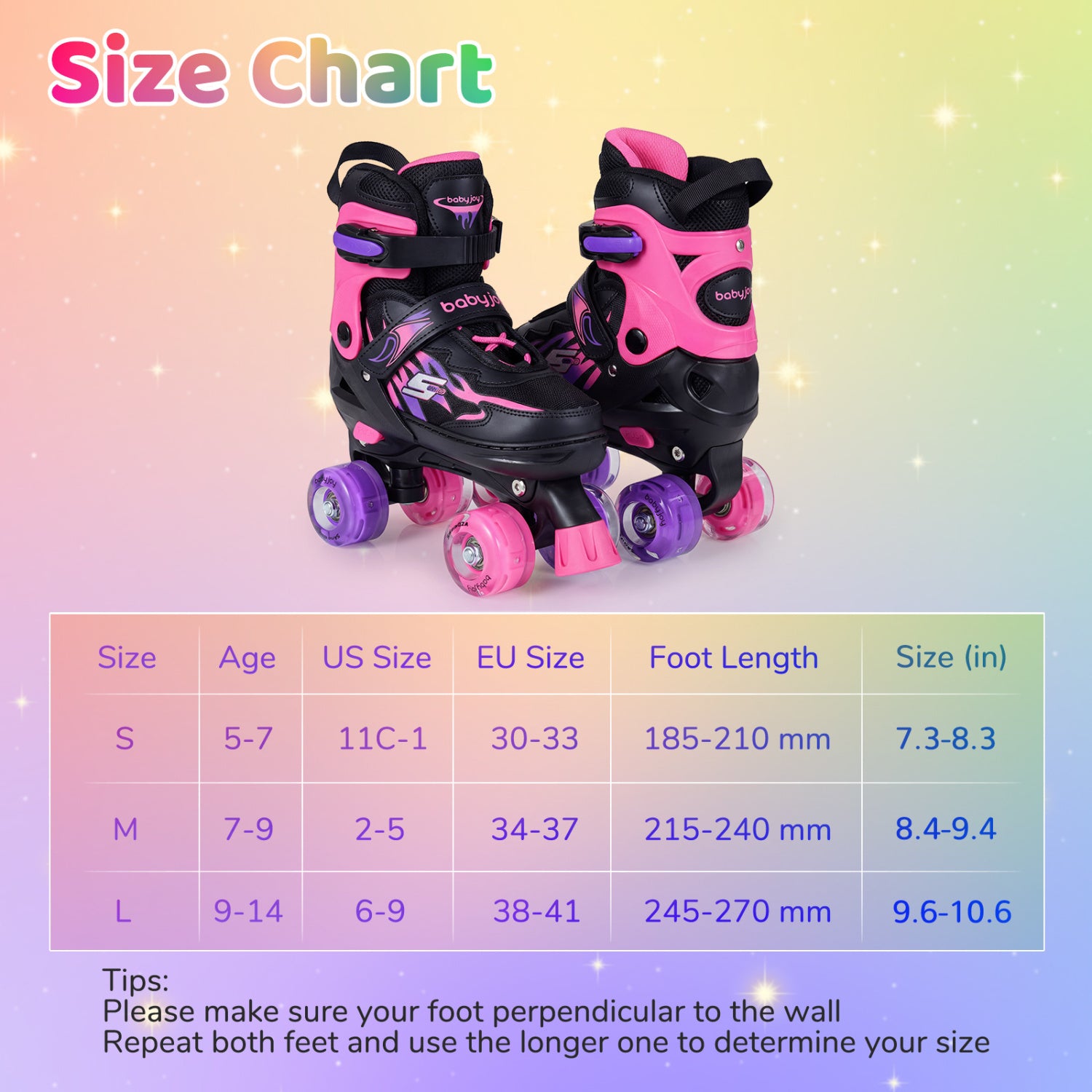 Kids Roller Skates, Adjustable Quad Skates With Light-Up Wheels, 4 Sizes, Pink Toy Sports at Gallery Canada