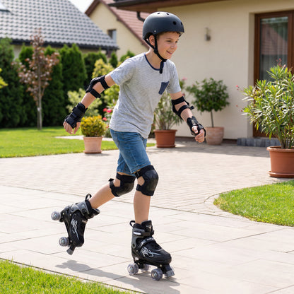 Kids Roller Skates, Adjustable Quad, Light-Up Wheels, Black Toy Sports at Gallery Canada