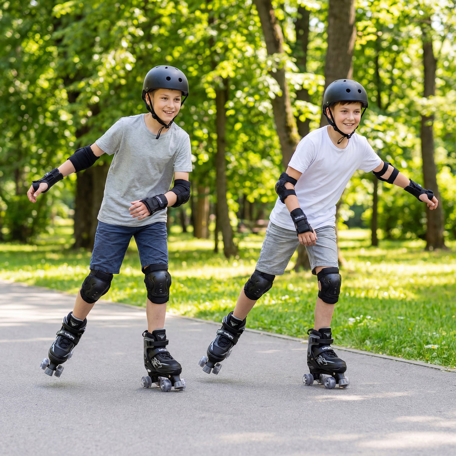 Kids Roller Skates, Adjustable Quad, Light-Up Wheels, Black Toy Sports at Gallery Canada