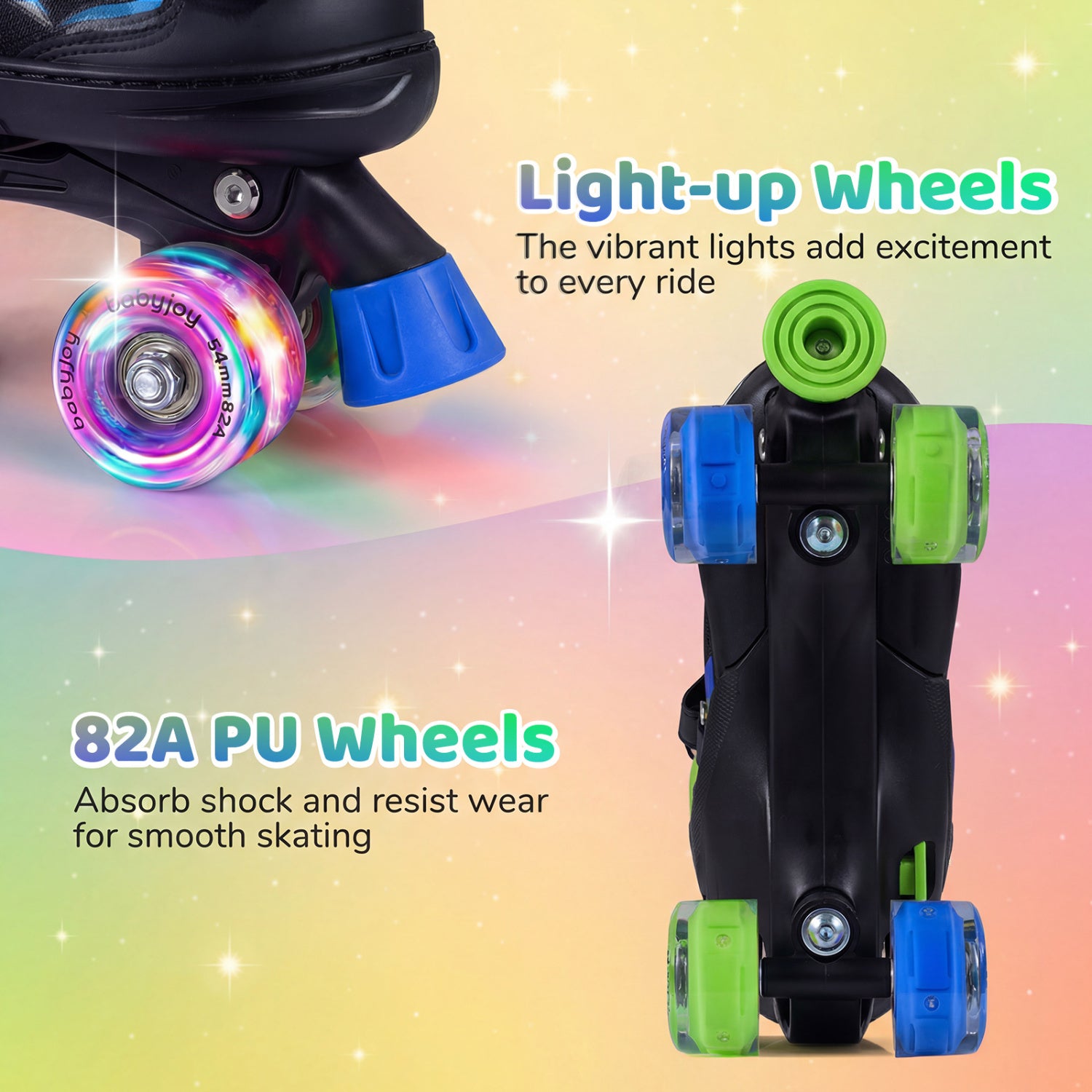 Kids Roller Skates, Adjustable Quad Skates With Light-Up Wheels, Navy Toy Sports at Gallery Canada