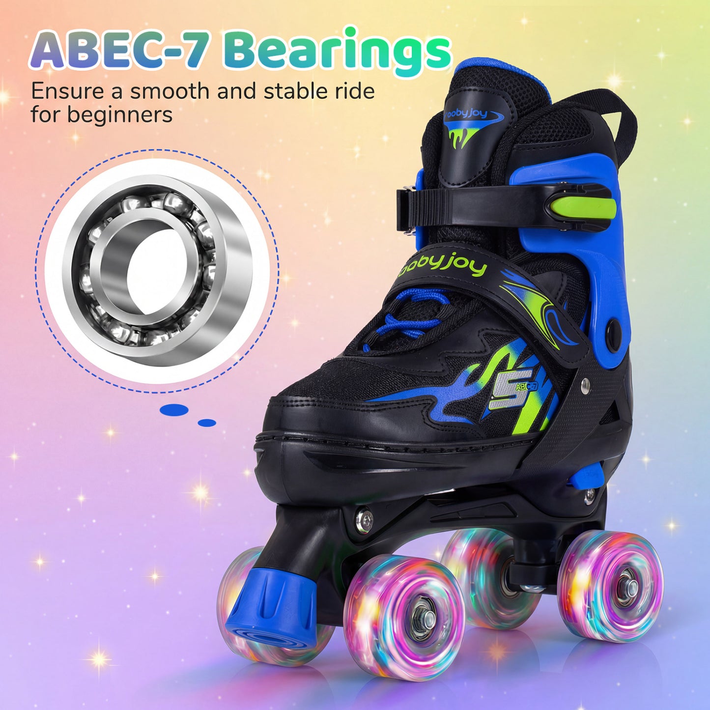 Kids Roller Skates, Adjustable Quad Skates With Light-Up Wheels, Navy Toy Sports at Gallery Canada