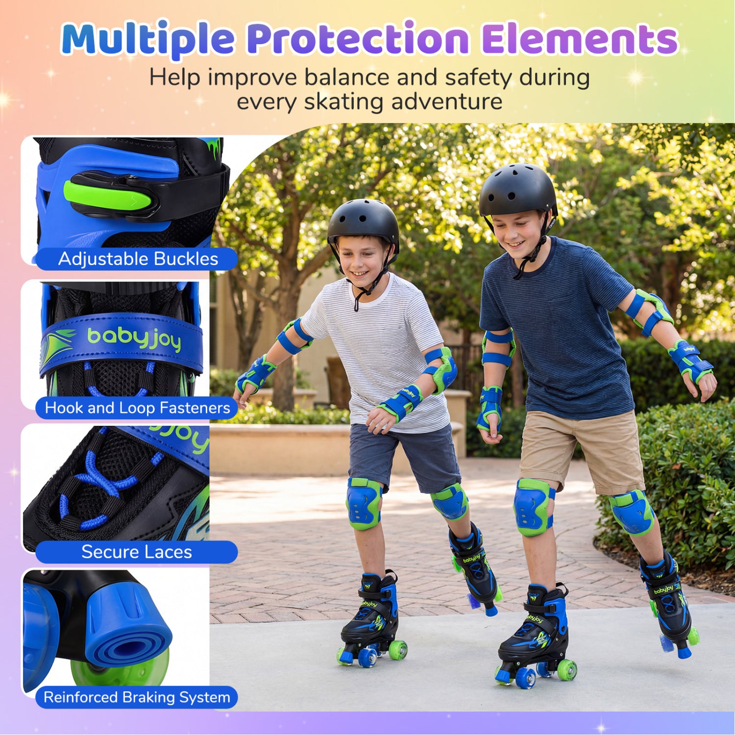 Kids Roller Skates, Adjustable Quad Skates With Light-Up Wheels, Navy Toy Sports at Gallery Canada