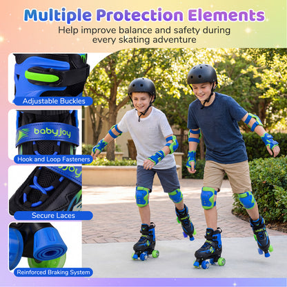Kids Roller Skates, Adjustable Quad Skates With Light-Up Wheels, Navy Toy Sports at Gallery Canada