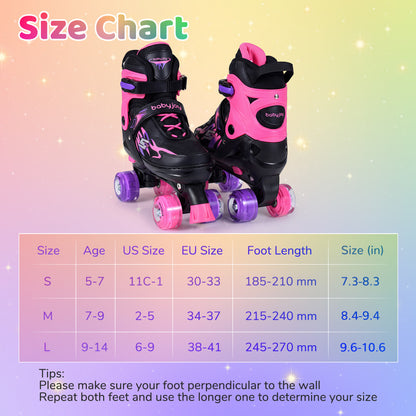 Kids Roller Skates, Adjustable Quad Skates With Light-Up Wheels, Pink Toy Sports at Gallery Canada