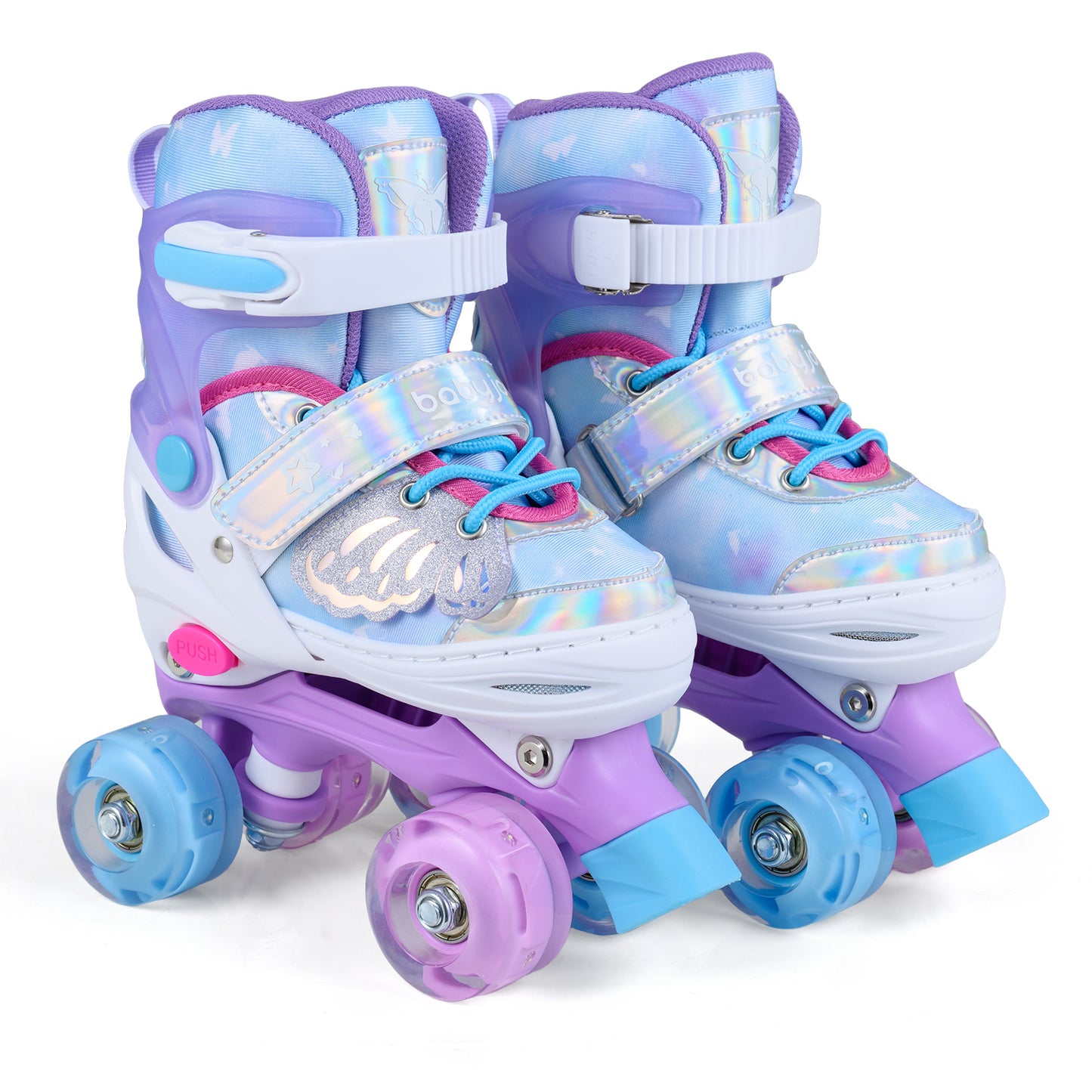 Kids Roller Skates, Ages 5-7, 4 Light-Up Wheels, Blue Toy Sports Blue at Gallery Canada
