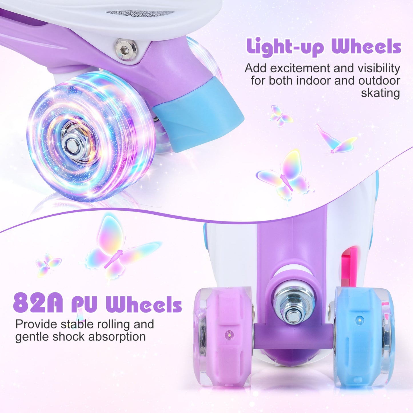 Kids Roller Skates, Ages 7-9, 4 Light Up Wheels, Blue Toy Sports at Gallery Canada