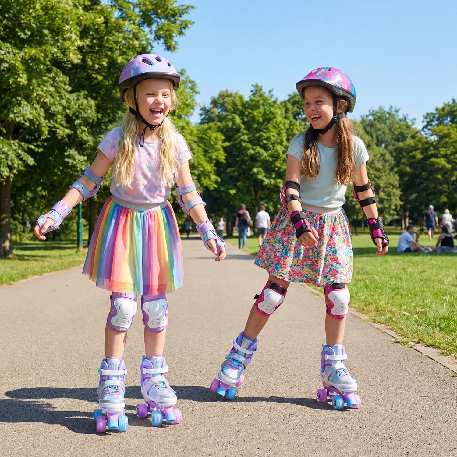 Kids Roller Skates, Ages 7-9, 4 Light Up Wheels, Blue Toy Sports at Gallery Canada