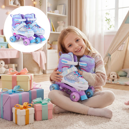 Kids Roller Skates, Ages 7-9, 4 Light Up Wheels, Blue Toy Sports at Gallery Canada