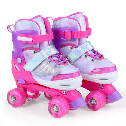 Kids Roller Skates, Ages 7-9, 4 Light Up Wheels, Pink Toy Sports at Gallery Canada