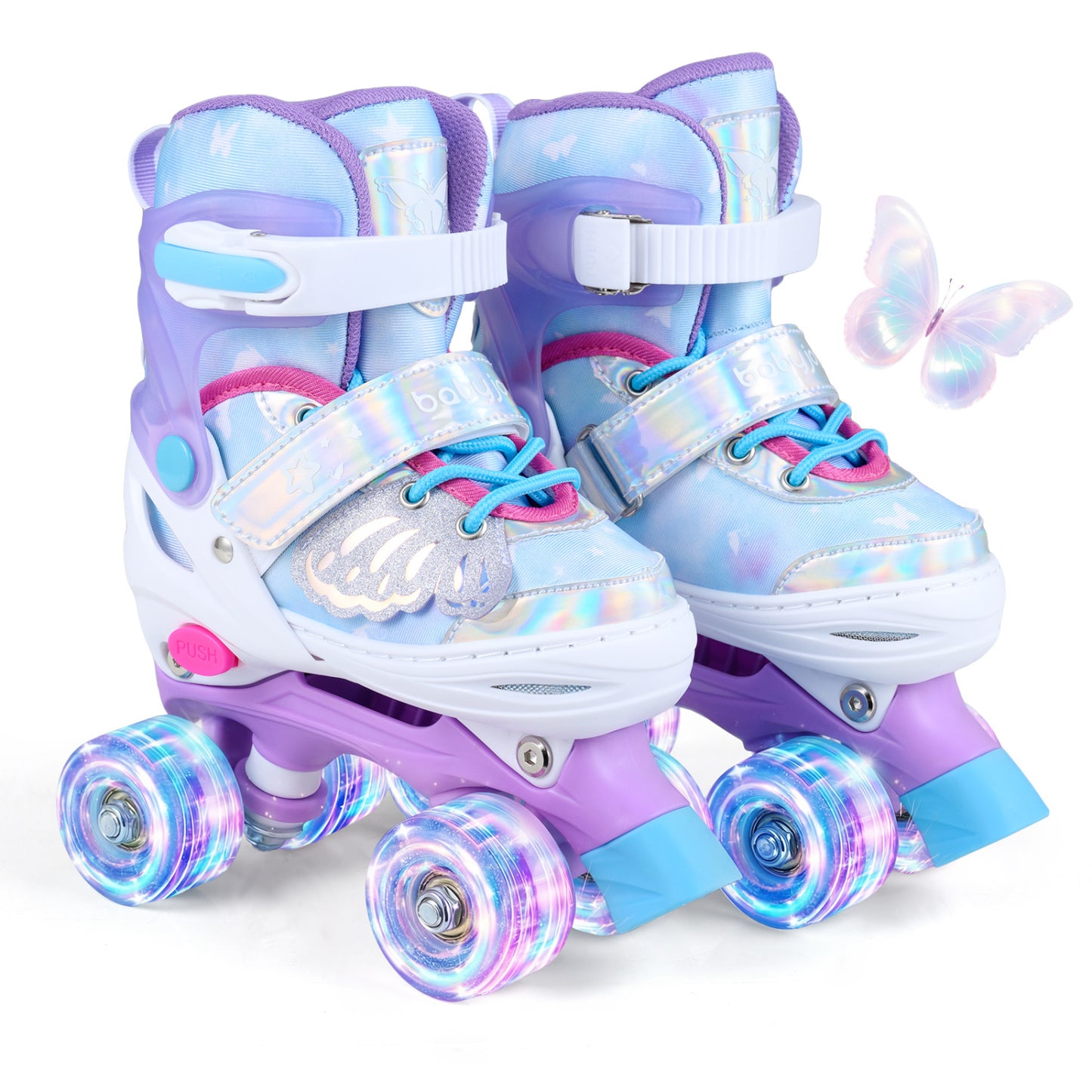 Kids Roller Skates, Ages 5-7, 4 Light-Up Wheels, Blue Toy Sports at Gallery Canada