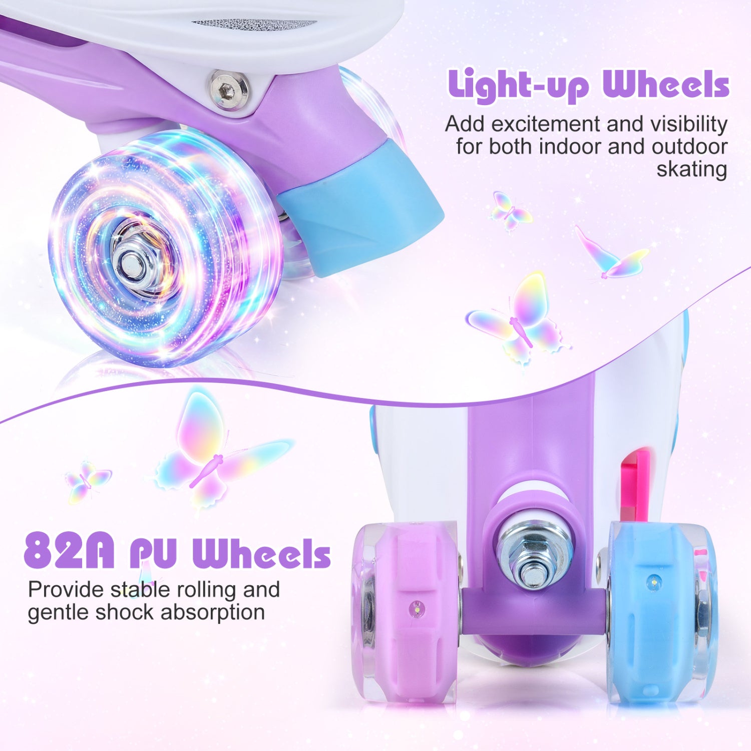 Kids Roller Skates, Ages 5-7, 4 Light-Up Wheels, Blue Toy Sports at Gallery Canada