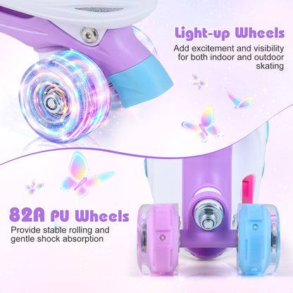 Kids Roller Skates, Ages 5-7, 4 Light-Up Wheels, Blue Toy Sports at Gallery Canada