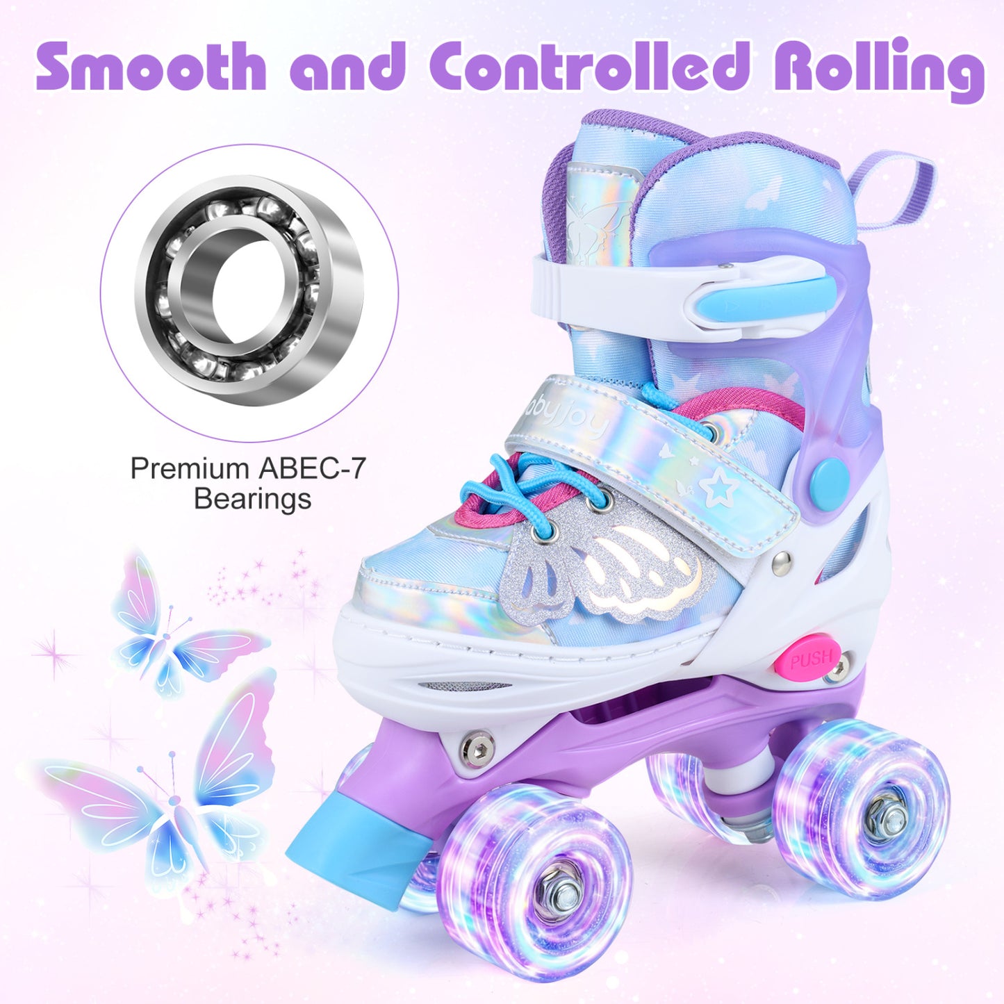 Kids Roller Skates, Ages 5-7, 4 Light-Up Wheels, Blue Toy Sports at Gallery Canada