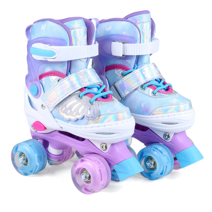 Kids Roller Skates, Ages 5-7, 4 Light-Up Wheels, Blue Toy Sports Blue at Gallery Canada