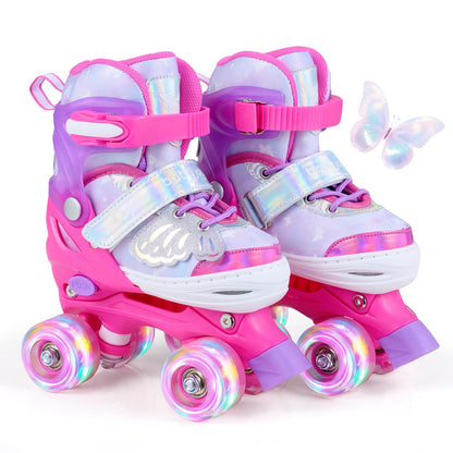 Kids Roller Skates, Ages 5-7, 4 Light-Up Wheels, Pink Toy Sports at Gallery Canada
