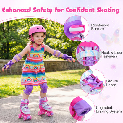 Kids Roller Skates, Ages 5-7, 4 Light-Up Wheels, Pink Toy Sports at Gallery Canada