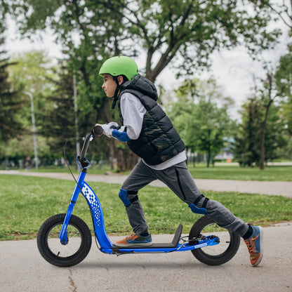 Kids Scooter Youth Kick Scooter with Adjustable Height Handlebar 12-Inch Inflatable Wheels, Navy Scooters at Gallery Canada