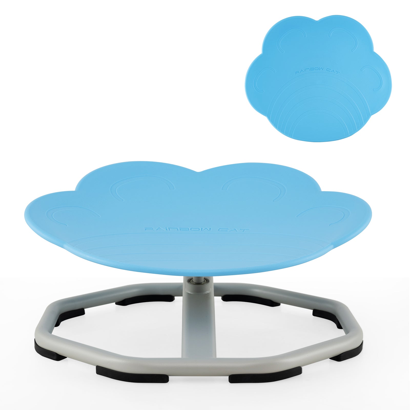 Kids Sensory Swivel Chair Cat Claw 360° Spinning Chair with Non-Slip Metal Base, Blue Kids Chairs & Seating Blue at Gallery Canada