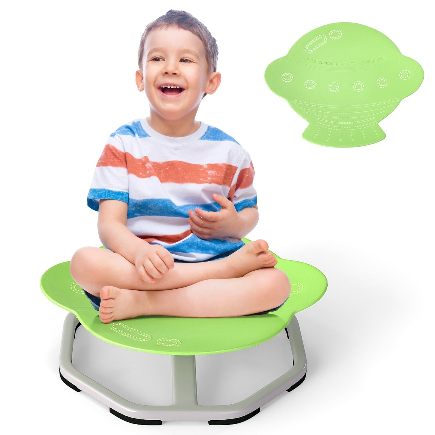 Kids Sensory Swivel Chair Elephant 360° Spinning Chair with Non-Slip Metal Base, Green Kids Chairs & Seating Green at Gallery Canada