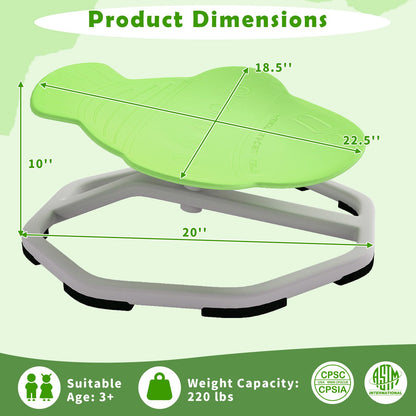 Kids Sensory Swivel Chair Elephant 360° Spinning Chair with Non-Slip Metal Base, Green Kids Chairs & Seating at Gallery Canada