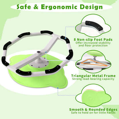 Kids Sensory Swivel Chair Elephant 360° Spinning Chair with Non-Slip Metal Base, Green Kids Chairs & Seating at Gallery Canada