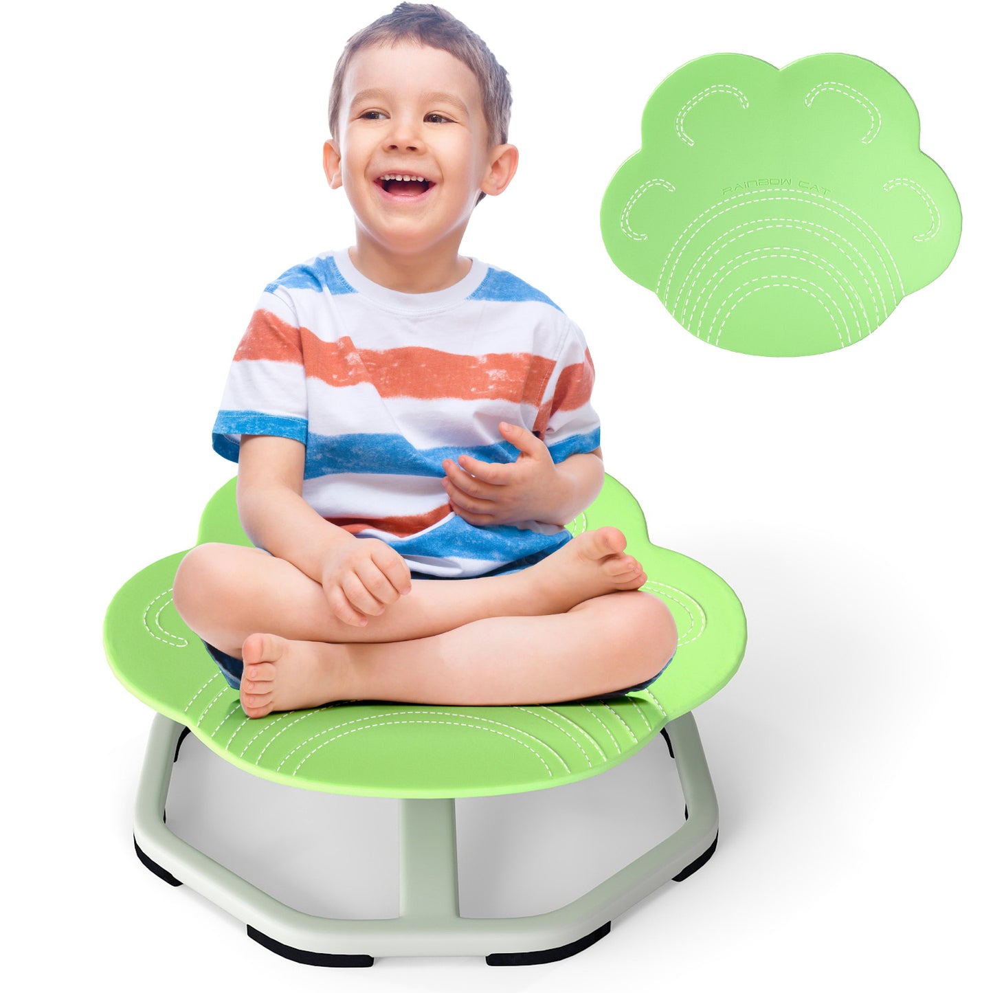 Kids Sensory Swivel Chair Cat Claw 360° Spinning Chair with Non-Slip Metal Base, Green Kids Chairs & Seating at Gallery Canada