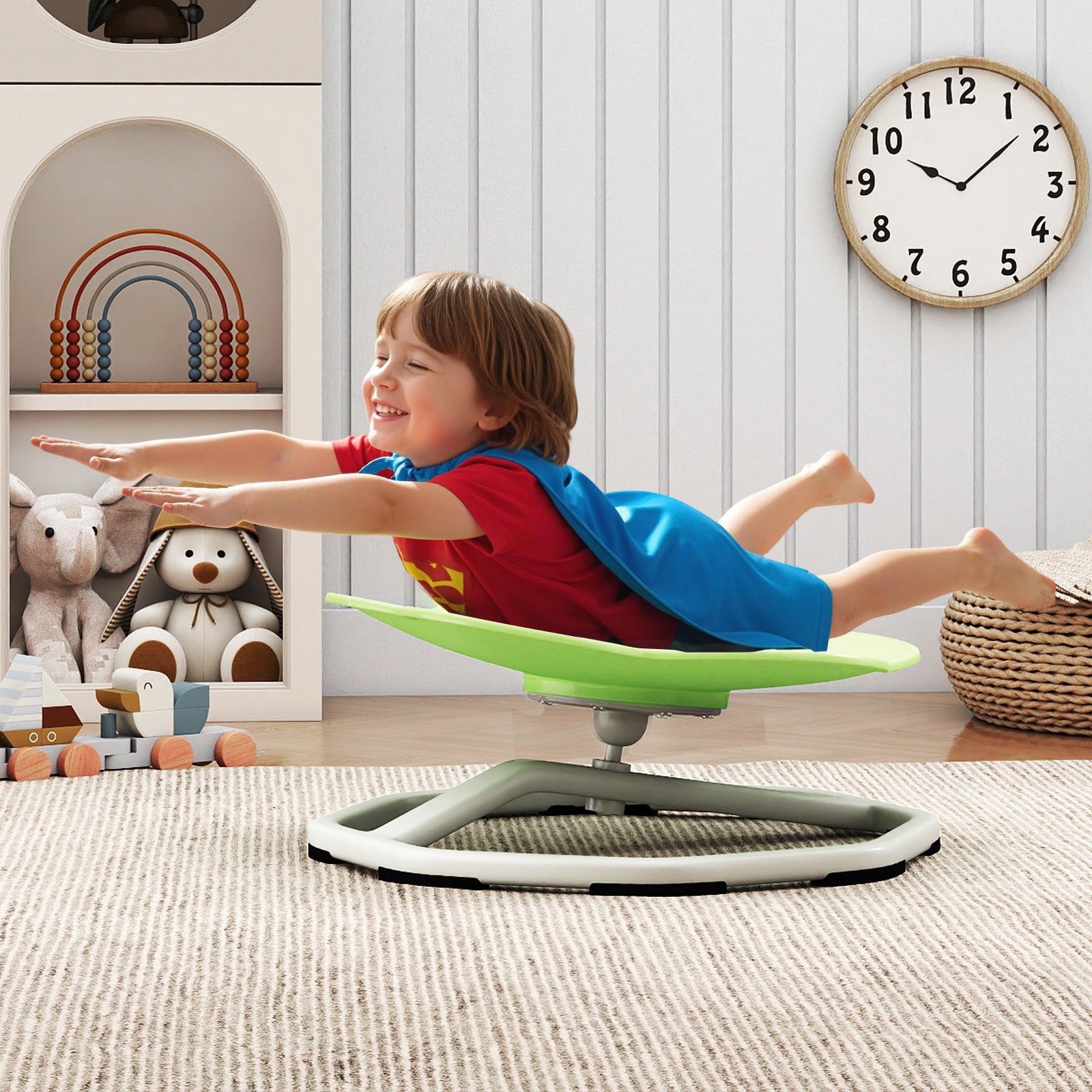 Kids Sensory Swivel Chair Cat Claw 360° Spinning Chair with Non-Slip Metal Base, Green Kids Chairs & Seating at Gallery Canada