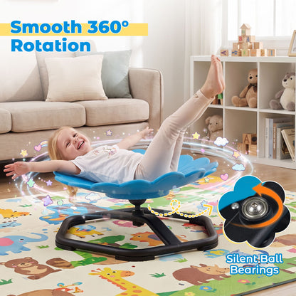 Chaise pivotante sensorielle pour enfants, Tournesol 360° rotation, Tout-petits, Bleu