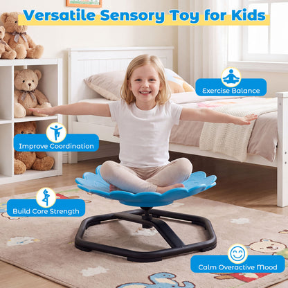 Chaise pivotante sensorielle pour enfants, Tournesol 360° rotation, Tout-petits, Bleu