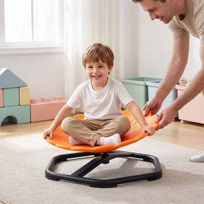 Chaise pivotante rotative à 360° en forme de tournesol pour tout-petits, orange