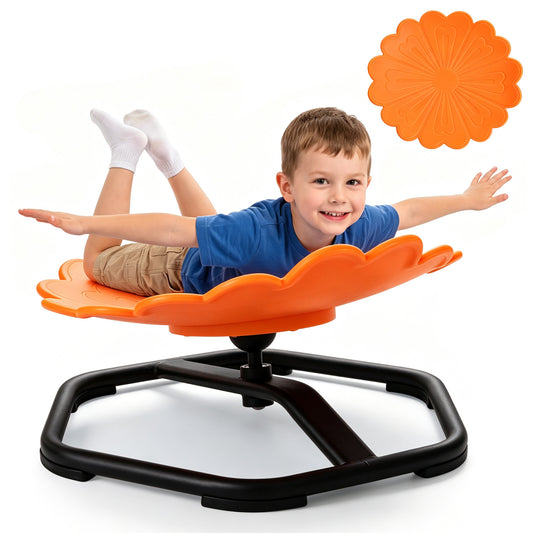 Sunflower Shape 360° Spinning Swivel Chair for Toddlers, Orange Kids Chairs & Seating Orange at Gallery Canada