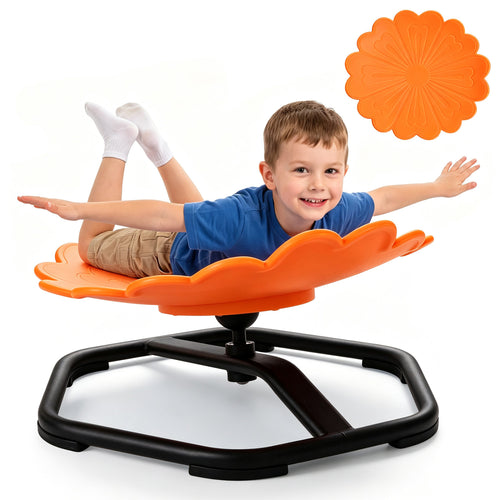 Sunflower Shape 360° Spinning Swivel Chair for Toddlers, Orange