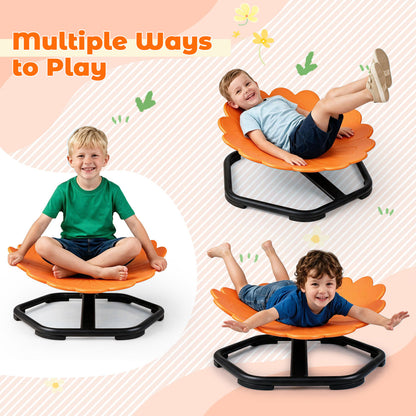 Chaise pivotante rotative à 360° en forme de tournesol pour tout-petits, orange