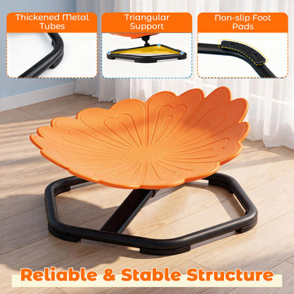 Chaise pivotante rotative à 360° en forme de tournesol pour tout-petits, orange