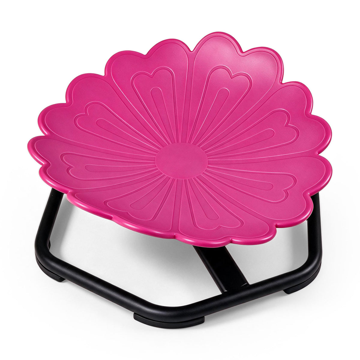 Chaise pivotante sensorielle pour enfants, forme de tournesol, rotation à 360°, rose